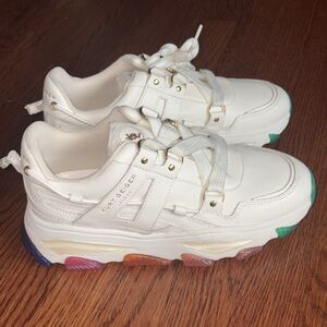 Kurt Geiger London Lettie Lace-up Leather white sneakers US men 8